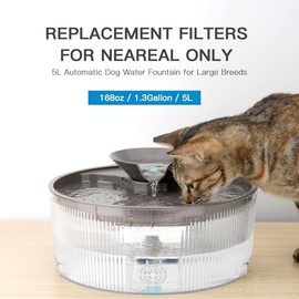 Dog Water Fountain Filters for 170 Oz/1.3Gal Pet Water Dispenser Fountain Filters (9 Filters+ 9 Sponges)