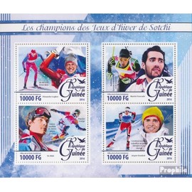 Guinea 11766-11769 Sheetlet (complete. issue) unmounted mint/never hinged ** MNH 2016 Winter Games in Sotschi (Stamps for collectors) Winter sports (skiing/ice hockey/bobsleigh ...)