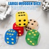 FORETOGO Pack of 5 Large Dice, 30 mm Natural Wooden