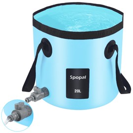 Spopal Folding Bucket, 20L Collapsible Bucket for Camping, Portable Lightweight Camping Storage Container for Traveling Picnic Hiking Fishing Car Washing(Blue)