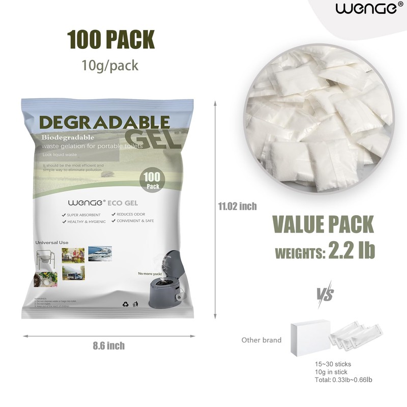 Wenge Poo Gel for Portable Toilet for Camping - 100