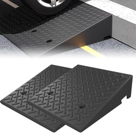 Lakexus 2PCS Rubber Curb Ramp, 20"*20"*7" Rise Threshold Ramp, Heavy Duty 7000Lbs Capacity Driveway Curb Ramp, Portable Shed Ramps for Low Cars Vehicle Motorcycle Wheelchairs Bikes