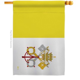 Americana Home & Garden Vatican City House Flag Regional Nation International World Country Particular Area Decoration Banner Small Garden Yard Gift Double-Sided, Made in USA