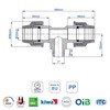 SmartProduct T-Piece PE Pipe Fitting 25 mm x 1 x