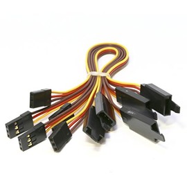 Pack of 5) Pack of 20 Premium Quality Servokabel Servo Extension for JR FUTABA Servokabel 3 Wire 26AWG with Hooks Hook Fixing of Mr. Stud