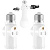2-Pack Light Socket to Plug Adapter, JACKYLED E26/E27 3 Prong