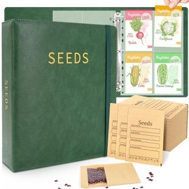 SUMMORO Seed Storage Organizer Binder-Garden Seed Packet Organizer with 50 Pack Seed Packet Sleeves that Stores 200 Seed Envelopes-100 Resealable Seed Saving Envelopes for Seed Storage, Seed Saver