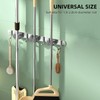 2pcs 304 Stainless Steel Broom Holder 3 Racks 4 Hooks