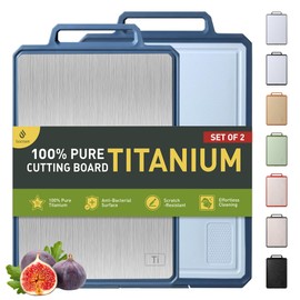 2 Packs Pure Titanium Cutting Boards for Kitchen Chopping Board Butcher Block 2 in 1 Titanium PP Mother Day Best Mama Mommy Ever Mother In Law Gifts Stepmom Grandma Gigi Nana Present