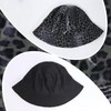 JAZTAKU Leopard Leather Bucket Hat for Women Packable Outdoor Camping