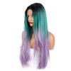 karissa Hair Green Purple Lace Front Wigs for Fashion Women