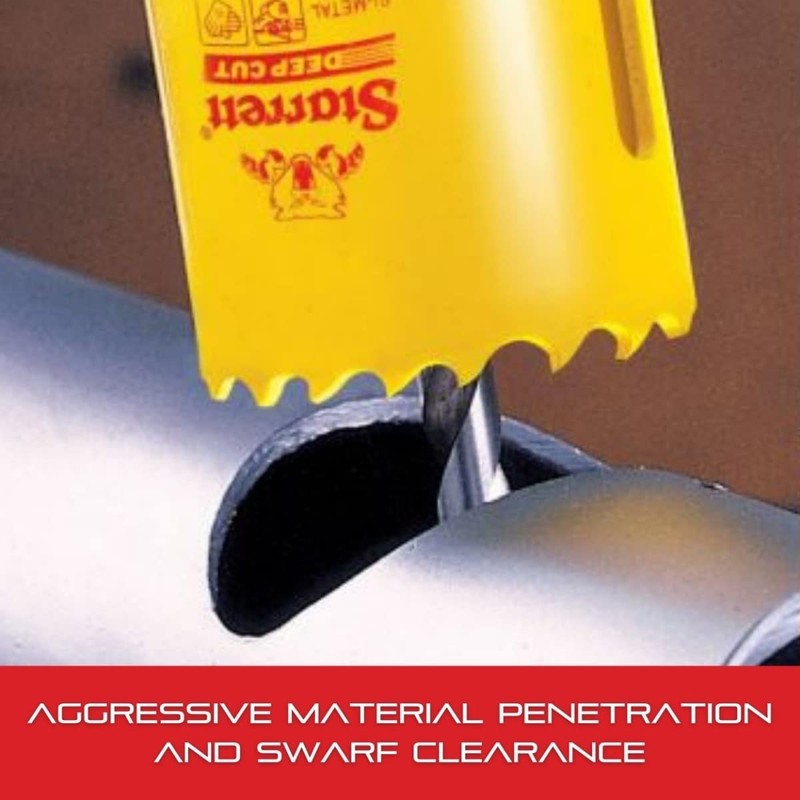 Starrett Bi-Metal Deep Cut Hole Saw with Arbor and Abrasion