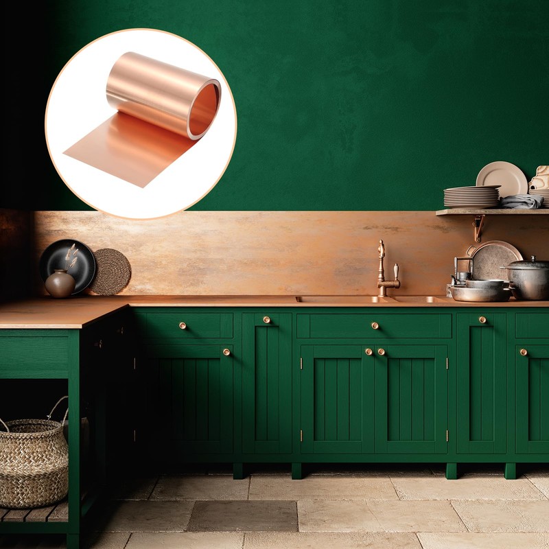 sourcing map Copper Sheet Roll 2500mm x 90mm x 0.08mm,