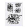 4 x 'Steampunk Head Motif' Temporary Tattoos - Water Resistant,