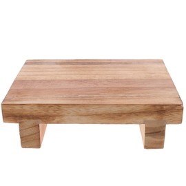 PRETYZOOM Wooden Step Stool for Adults 7 Inch Height Compact Footrest Stool for Elderly Bedside Use Home Office Entryway