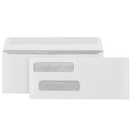 500#8 Gummed Double Window Security Check Envelopes - Designed for QuickBooks Checks - Computer Printed Checks - Gummed Flap - 3 5/8 X 8 11/16