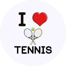 24 x 40mm Round 'I Love Tennis' Stickers (SK00046835)