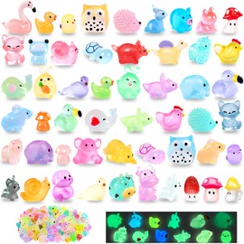120PCS Luminous Mini Animals Glow in The Dark, 43 Style Tiny Resin Animals for Prank Garden Micro Landscape Dollhouse Decor Craft