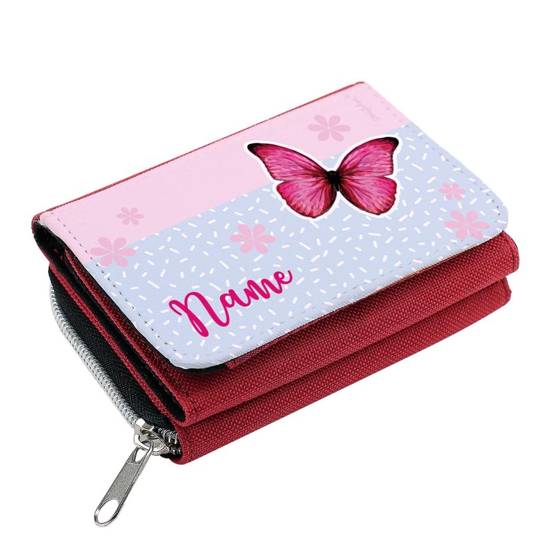 Striefchen® Children's Wallet with Butterfly and Name, red
