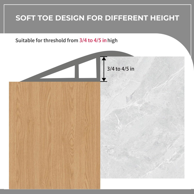 Vinyl-Door-Threshold Floor-Transition-Strips Self Adhesive 72 inch, Threshold 3/4''~4/5'', Transition-Strips for