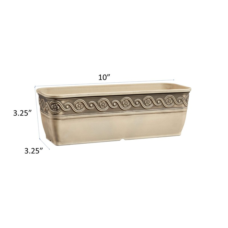 Classic Home and Garden 9410-060-CP3 Corinthian Trough Planter, 10", Cast