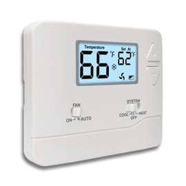 Non-Programmable Wall Thermostat for Home Single-Stage Systems, 1 Heat/1 Cool, Easy DIY, White Backlight