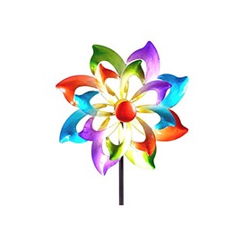 Formano Colourful Windmill Flower 122 x 30 cm Garden Stake Wind Chime Garden Decoration Flower Stake