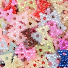 [Overseas] Pearl Ribbon Parts Abs Imitation Pearl Bow Hollow Bow Tie V105 Nail Accessories Accessories Diy V105/ light coffee 4ea