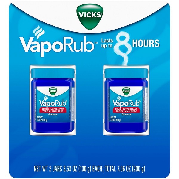 Vicks VapoRub Topical Analgesic Cough Suppressant Ointment | 200g Twin-Pack-2024