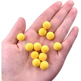 Namvo 1 Box of 30pcs Fishing Bait Smell Balls Carp Bait Floating Fishing Bait Artificial Bait Beads Pops Up Odour Balls for Fishing Yellow Corn 8 mm