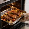 2 Pcs 13"15.4" Stainless Steel Roasting Pans with Handles, Baking