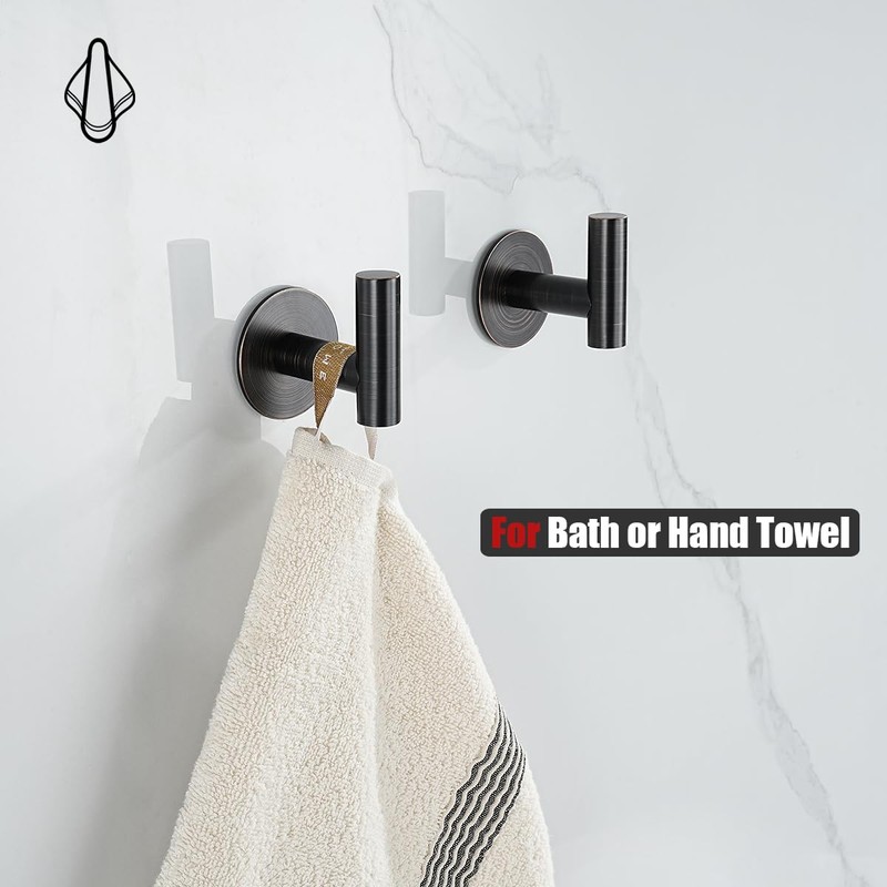 JQK Self Adhesive Towel Hook Bronze, No Drill Stick on