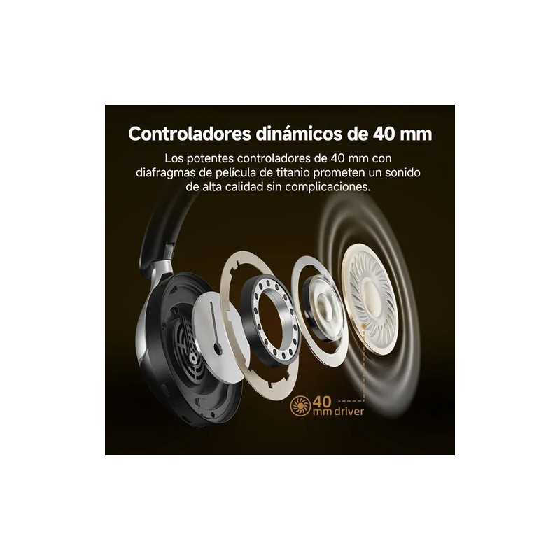 Audífonos Inalámbricos Qcy H3pro 50db Anc Gamer Diadema Lp Color