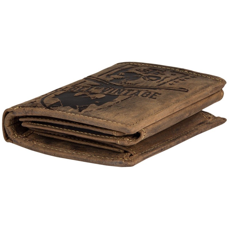 Greenburry Billy The Kid Lederbörse Herren Geldbörse Braun 8x11x2 cm