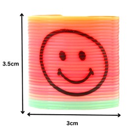 2x Smiley Face Mini Rainbow Springs 3.5cm | Stress Relief Fidget Toys for Kids | Birthday Presents for Children, Party Favour Stretchy Toys for Kids 3+ Years