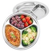 Offiper 304(18/8) Stainless Steel Compartment Plates, 2 Pack 9.4” Medium