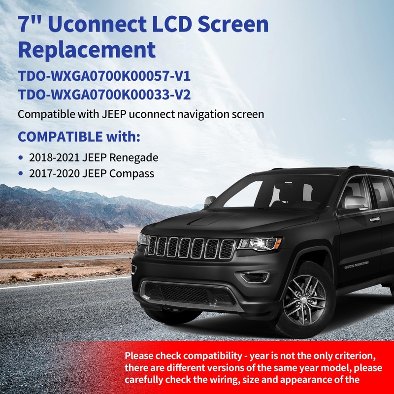 RESNAVSCREN Uconnect LCD Screen and Digitizer Replacement for 2020-2017 Jeep