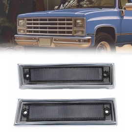 KUAFU Smoked Front Fender Side Marker Light Compatible with 1981-1991 Chevy/GMC C/K Series/Suburban/Blazer/Jimmy Replace for GM2551107 GM2550115 915558 915557 18120166 18120066 Bumper Side Lamp
