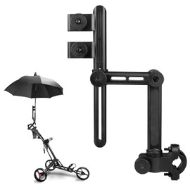 Urgown Heavy-Duty Golf Push Cart Umbrella Holder, Height-Adjustable, Windproof, Bump-Resistant, Universal Umbrella Rack for Mobility Scooter, Stroller, Bicycle, Wheelchair, Beach Chair