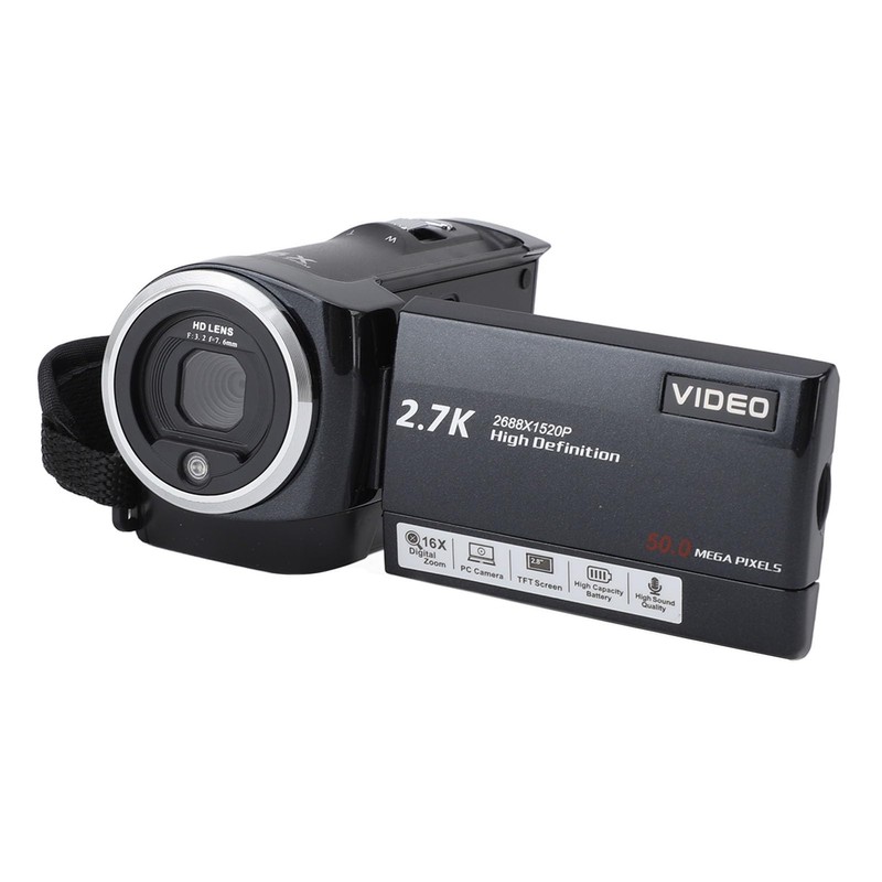 Videocámara 2.7K, Videocámara con Zoom Digital 50MP 16x con Luz