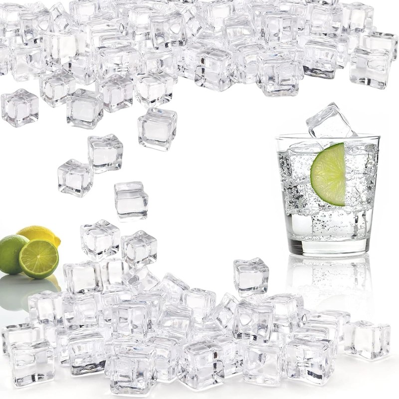 30 Square ice Cubes,15 Artificial Fruit Lemon Slices, Suitable for
