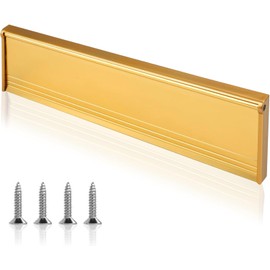 Internal Letterbox Draught Excluder, 11.5 Inch (29.2cm) Metal Letter Box Cover Flap Plate Seal Adjustable Chrome Replacement Letter Box for Wood or uPVC Doors, Composite, Front Doors (Gold)