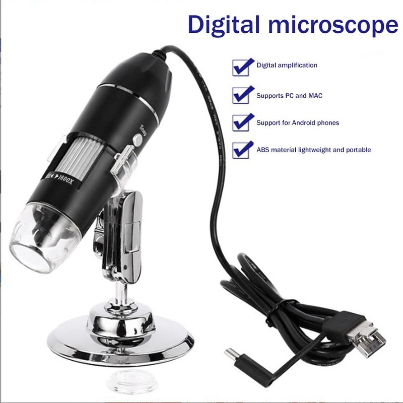 DHYAWUER 1600X Digital Microscope Camera 3In1 USB Portable Elec Microscope