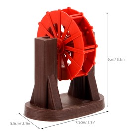 LOGOFUN Simulated Water Wheel Model Plastic Water Wheel Prop Waterfall Fountain Accessory for Micro Landscaping Decorations 8.89X7.34X5.33cm/3.5X2.9X2.1in