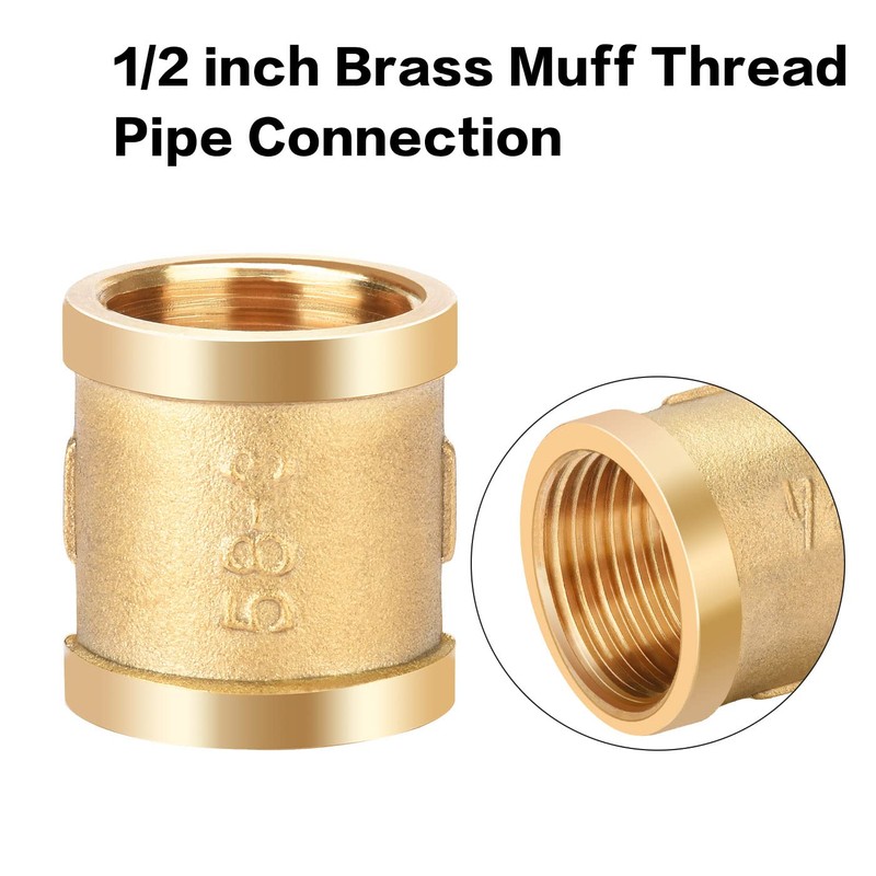 Nutmanel Brass Sleeve 1/2 Inch 2 x Female Thread Connector