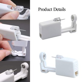 Ear Piercing Gun - Silmy 2 Pack Ear Piercing Kit Disposable Self Ear Piercing Gun with Ear Stud and Clean Tool Pierce Kit Tool for Nose Studs Cartilage Tragus Helix Piercing Gun (Silver White1)