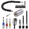 Flexible Drill Bit Extension Set & Universal Socket Tool, Bendable