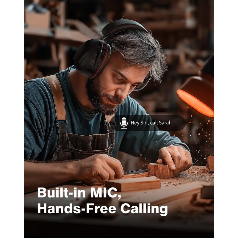 Bluetooth 5.4 Hearing Protection Headphones with 120H Working Time, 30dB