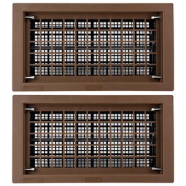 8" x 16" Automatic Foundation Vent for Ventilating Crawl Space Replacement Auto Air Vent, Brown, 2 Pack