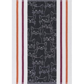 Kitchen Towel Set Half Linen Jacquard Towel (3 Pieces) "Cats"